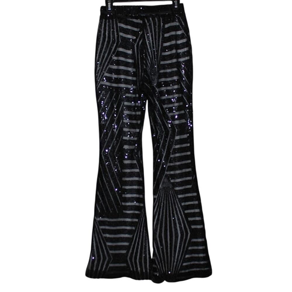 Black Sequin Flare Pants - Brand - Picture 3 of 12